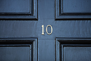 door with the house number10 written on it