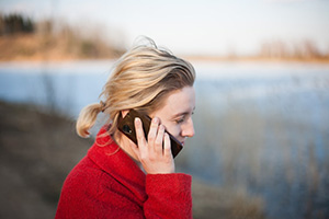 young woman on the phone